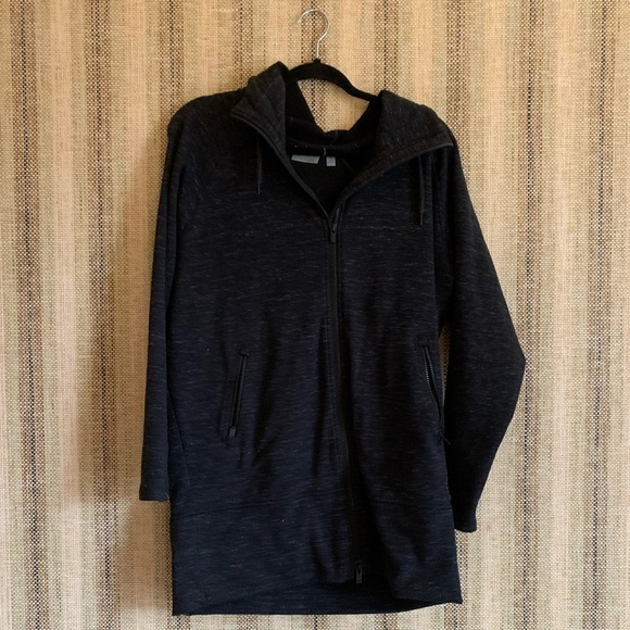Athleta Women Hoodie Jacket Coat Size Small Black Zipper Sweater Athletic - Picture 1 of 4